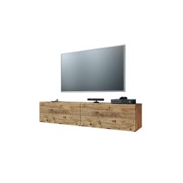 Mueble Mesa TV para Pared Color Roble 140x31.5x29.5 cm - 2 Puertas Estilo Moderno.