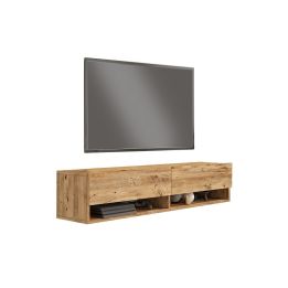 Mueble Mesa TV de Pared Color Roble 140x31.6x29.6 cm - 2 Puertas - Estilo Moderno y Funcional.