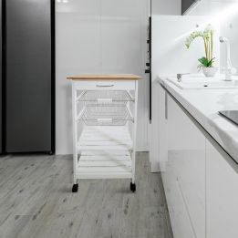 Verdulero Frutero 2 Cestas 2 Baldas y Cajón 87x47x37 Oporto 7