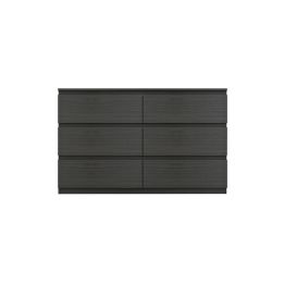 Cómoda de 6 Cajones con Amplio Espacio de Almacenaje - Color Wengue - 120x40x75 cm - Mueble Moderno para Dormitorio.