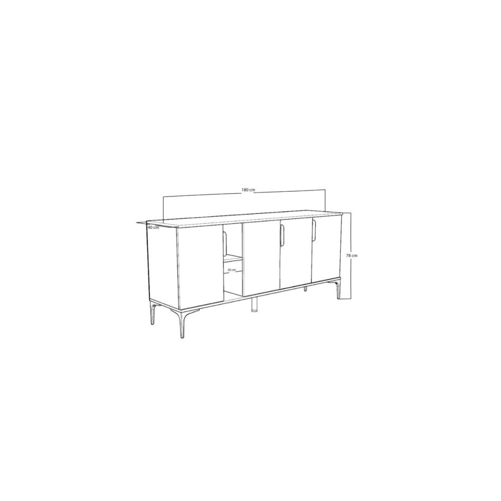 Buffet en Melamina Blanco, Diseño Moderno y Duradero