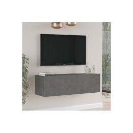 Mueble Mesa TV Moderno con Puerta en Melamina Gris Oscuro Antiguo 100x31.5x29.6cm - Diseño Elegante para Salón.