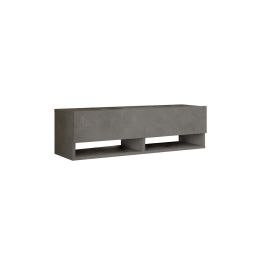 Mueble Mesa TV Moderno con 1 Puerta y Estantes en Melamina Color Gris Antracita - 100x31.5x29.6cm