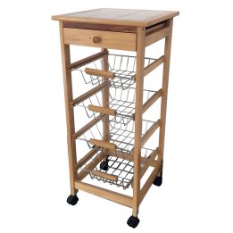 Verdulero Frutero de cocina Oporto 2 color miel 37X37X85