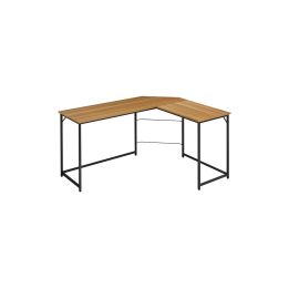 Escritorio de Oficina de Esquina Derecha en Melamina Nogal-Negro, 150x120x75 cm - Diseño Espacioso y Elegante.