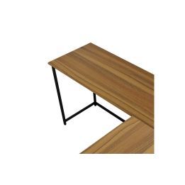 Escritorio de Oficina de Esquina Derecha en Melamina Nogal-Negro, 150x120x75 cm - Diseño Espacioso y Elegante.