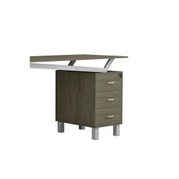 Mesa de Despacho con Cajones, Melamina Natural-Blanco, 140x60x76cm - Organización y Estilo para tu Oficina.