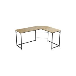 Escritorio de Oficina de Esquina Derecha en Melamina Cambria-Negro, 150x120x75 cm - Diseño Espacioso y Elegante.