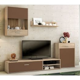 Meyvaser, Conjunto de muebles de salón 220 cm Color cambrian y Chocolate , muebles de salón.
