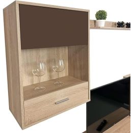 Meyvaser, Conjunto de muebles de salón 220 cm Color cambrian y Chocolate , muebles de salón.