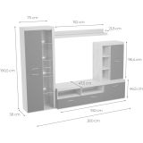 Mueble de Salón Moderno con Leds,Acabado en Andersen Pino