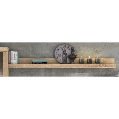 Mueble de Salón Moderno con Leds, Acabado en Cambria - Blanco, Medidas: 260 cm (An) x 191 cm (Al) 47,5 cm (Fo) Meyvaser