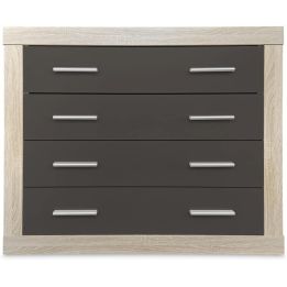Meyvaser - Cómoda con 4 Cajones, Sinfonier, Color Cambrian y Negro, Medidas: 60 cm (An) x 81.5 cm (Al) x 39.5 cm (Fo)