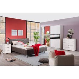 Cómoda de 5 Cajones para Dormitorio en Blanco, Gran Espacio Almacenamiento, Estilo Moderno, 90x40x95 cm
