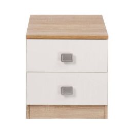 Conjunto dormitorio de Cabecero + 2 mesitas de noche color cambrian y blanco.