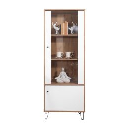Vitrina Alta | 2 Puertas, Frentes en DM Lacado Blanco Mate | Medidas: 170,2 cm Alto x 40 cm Fondo x 68,4 cm Ancho