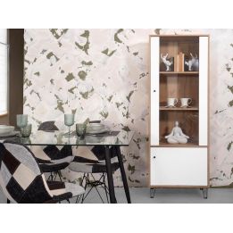 Vitrina Alta | 2 Puertas, Frentes en DM Lacado Blanco Mate | Medidas: 170,2 cm Alto x 40 cm Fondo x 68,4 cm Ancho