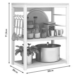 Estanteria 50x30x71,5cm blanco-natural