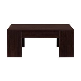 Mesa de Centro Elevable, Mesita de Salón o Comedor, Acabado en Color Wengue, Medidas: 90 cm (An) x 50 cm (Fon) x 46-57 cm (Al)