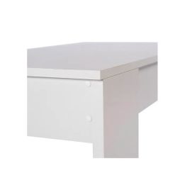 Mesa de Centro Elevable, Mesita de Salón o Comedor, Acabado en Color Blanco, Medidas: 90 cm (An) x 50 cm (Fon) x 46-57 cm (Al)