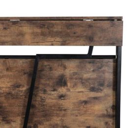 Escritorio Plegable de Doble Altura – Nogal con Estructura Metálica Negra, 120x62x75 cm