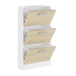 ¡Ordena tus Zapatos con Estilo! Zapatero 3 Puertas en Blanco y Roble