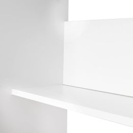 Mesa de Escritorio, Acabada en Blanco, Mesa para Pc con balda interior, Medidas: 90 cm (Ancho) x 49,5 cm (Fondo) x 77 cm (Alto)
