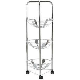¡Consigue tu práctico Verdulero Frutero Metálico Cromado! ¡Ordena tu cocina ahora! ¡28x28x74!