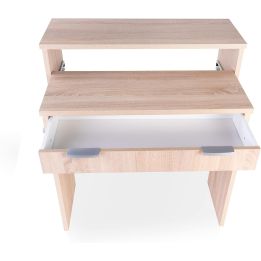 Mesa Escritorio Extensible, Consola Extensible, Color Cambria, Medidas: 90 cm (Largo) x 33-63,4 cm (Ancho) x 87,5 cm (Alto)