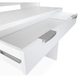 Mesa Escritorio Extensible, Consola Extensible,Color Blanco, Medidas: 90 cm (Largo) x 33-63,4 cm (Ancho) x 87,5 cm (Alto)