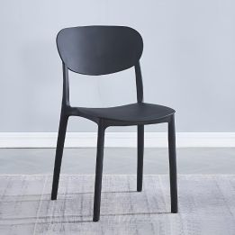 Pack 5 Sillas Cocina Color Negro de plastico Polipropileno, Silla de Comedor Medidas: 40 cm (Anc) x 55 cm (Lar) x 80 cm (Al)