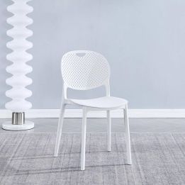 Pack 5 Sillas Cocina Color Blanco de plastico Polipropileno, Silla de Comedor Medidas: 40 cm (Anc) x 55 cm (Lar) x 80 cm (Al)