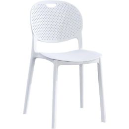 Pack 5 Sillas Cocina Color Blanco de plastico Polipropileno, Silla de Comedor Medidas: 40 cm (Anc) x 55 cm (Lar) x 80 cm (Al)