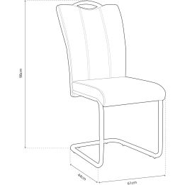 Pack de 4 Sillas Elegantes en Tejido Marengo – Sillas para Comedor y Salón, Dimensiones: 44 x 61 x 98 cm.