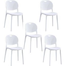 Conjunto Mesa y Sillas Comedor/Cocina: Mesa madera y Patas Metálicas Blancas (76x100x70 Cm) + 5 Sillas (80x40x55 Cm )