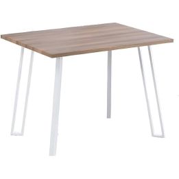 Conjunto Mesa y Sillas Comedor/Cocina: Mesa madera y Patas Metálicas Blancas (76x100x70 Cm) + 5 Sillas (80x40x55 Cm )