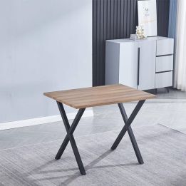 Conjunto Mesa y Sillas Comedor/Cocina: Mesa madera y Patas Metálicas En Negro (76x100x70 Cm) + 5 Sillas (80x40x55 Cm)