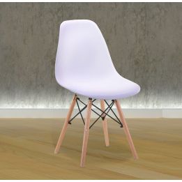 Pack 4 Sillas de Comedor, Sillas Cocinas, Acabado en Blanco y Madera, Medidas: 45 cm (Ancho) x 53 cm (Largo) x 83 cm (Alto)