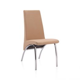 Pack 2 Sillas de Comedor, Sillas para Salón, Acabado en Tejido Beige, Medidas: 44 cm (Ancho) x 61 cm (Largo) x 95 cm (Alto)