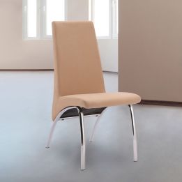 Pack 2 Sillas de Comedor, Sillas para Salón, Acabado en Tejido Beige, Medidas: 44 cm (Ancho) x 61 cm (Largo) x 95 cm (Alto)