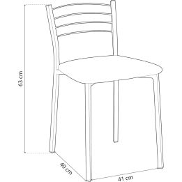 Pack de 4 Sillas de Cocina – Metálicas en Acabado Gris y Blanco, Medidas: 40 cm x 41 cm x 63 cm
