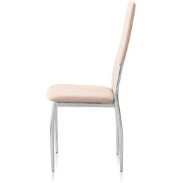 Pack de 6 Sillas Tapizadas para Salón y Comedor – Acabado Beige en Aluminio, Medidas: 43 cm x 48 cm x 99,5 cm