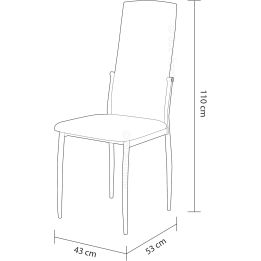 Pack de 6 Sillas Tapizadas para Salón y Comedor – Acabado Beige en Aluminio, Medidas: 43 cm x 48 cm x 99,5 cm