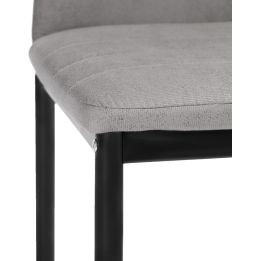 Pack de 6 Sillas Tapizadas para Comedor/Salón – Marengo y Patas Negras en Aluminio, Dimensiones: 40 cm x 42 cm x 96 Cm