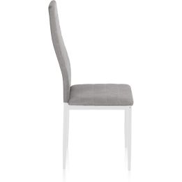 Pack de 6 Sillas Tapizadas para Comedor/Salón – Marengo y Patas Blancas en Aluminio, Dimensiones: 40 cm x 42 cm x 96 Cm