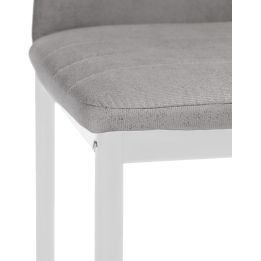 Pack de 6 Sillas Tapizadas para Comedor/Salón – Marengo y Patas Blancas en Aluminio, Dimensiones: 40 cm x 42 cm x 96 Cm