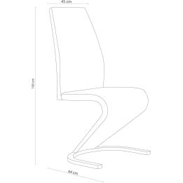Pack de 2 Sillas de Comedor, Salón o Cocina – Tapizadas en Tela Jarama Color Marengo, Medidas: 45 cm x 64 cm x 100 cm