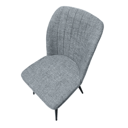 Pack de 4 Sillas Modernas para Comedor– Tapizado en Color Gris con Patas Metálicas Negras, Medidas: 46 cm x 55 cm x 92 cm