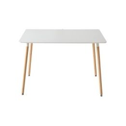 Juego de Comedor Estilo Nórdico: Mesa 100 cm + 4 Sillas Blancas 48 cm x 54 cm x 84 cm – Ideal para Decorar tu Hogar o Café