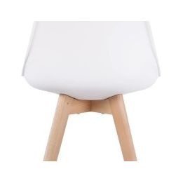 Juego de Comedor Estilo Nórdico: Mesa 100 cm + 4 Sillas Blancas 48 cm x 54 cm x 84 cm – Ideal para Decorar tu Hogar o Café